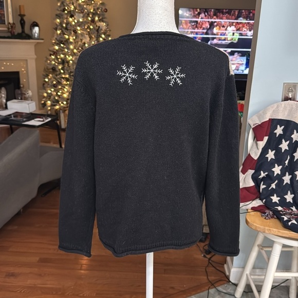 Croft & Barrow Multicolor Full Zip Reindeer Christmas Tree Knit Sweater Small - Picture 9 of 14